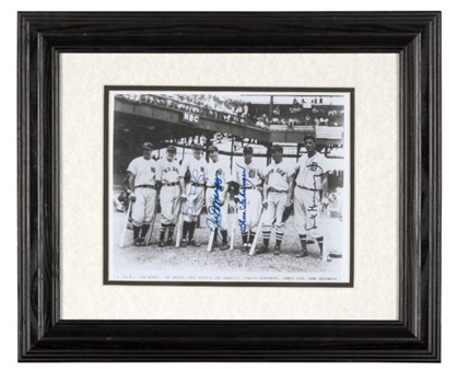 1937 AL All-Star Sluggers Photograph Signed by DiMaggio, Greenberg, Gehringer and Bill Dickey